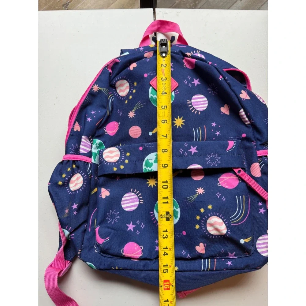Kids Backpack Space Planets Stars Blue Pink Toddler Preschool Bag